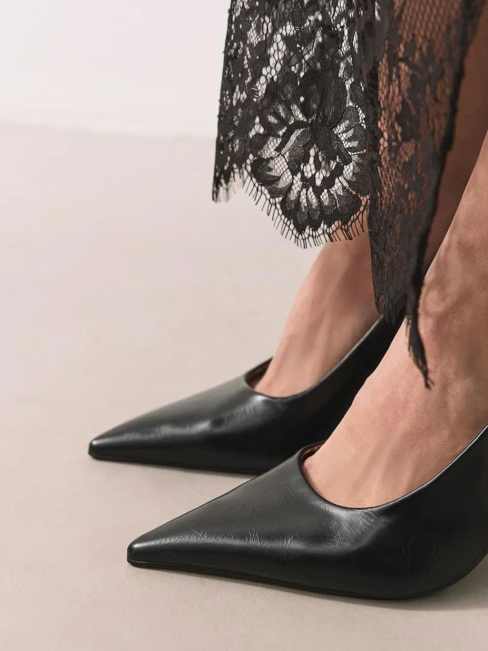 Hot Next Forever Comfort® Point Toe Slingback Heels Black/Animal