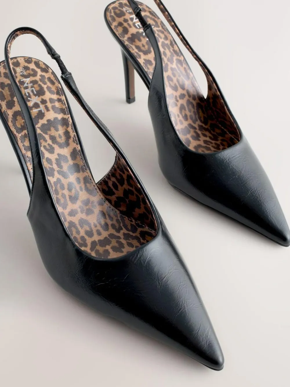 Hot Next Forever Comfort® Point Toe Slingback Heels Black/Animal