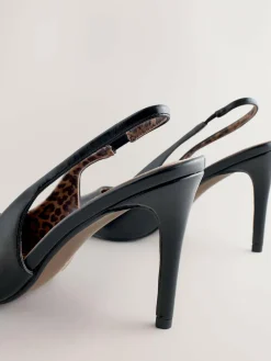 Hot Next Forever Comfort® Point Toe Slingback Heels Black/Animal