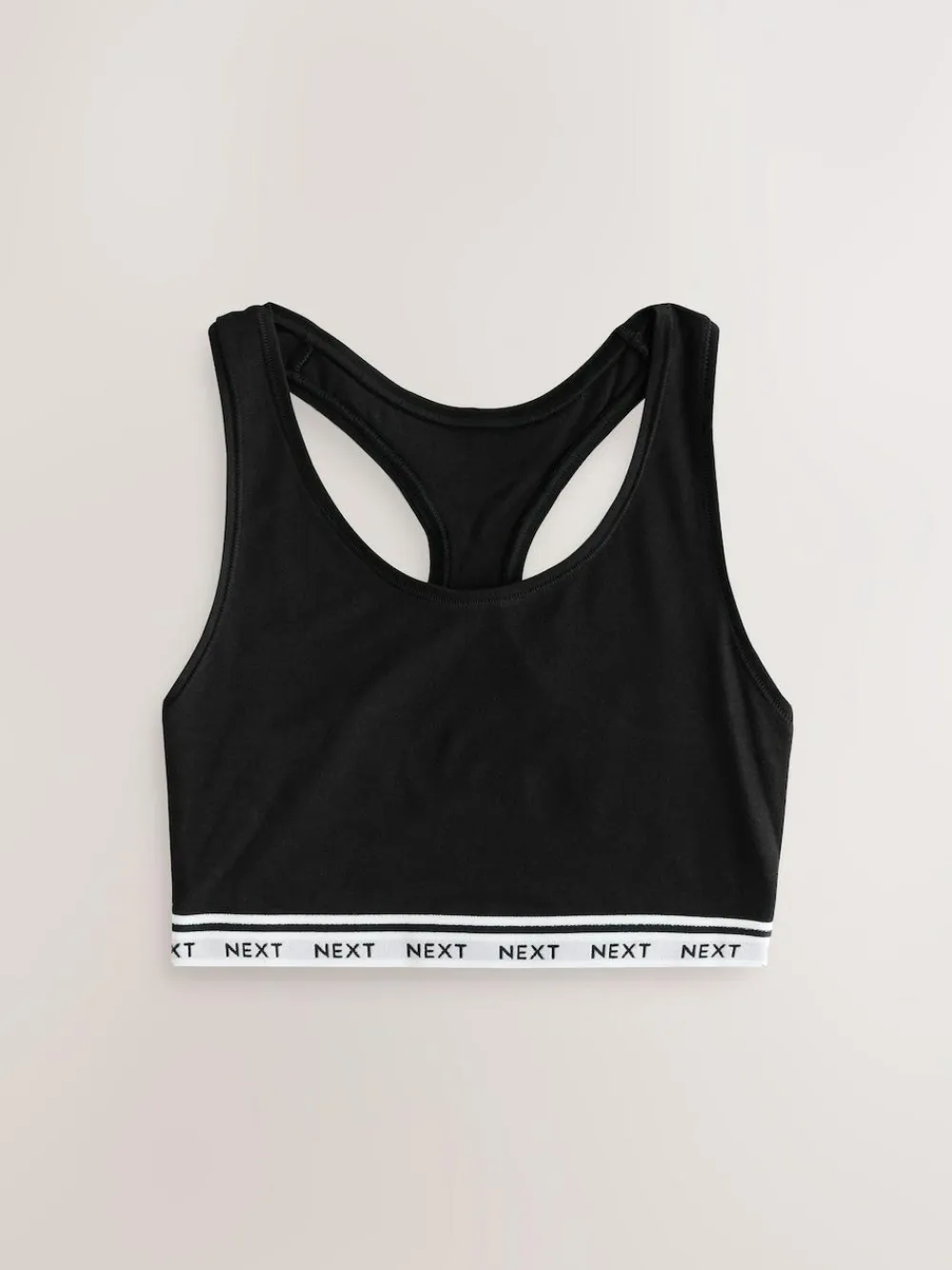 Next Black/Black/Grey/White Ultimate Comfort Cotton Logo Crop Bras 4 Pack^Women Bras