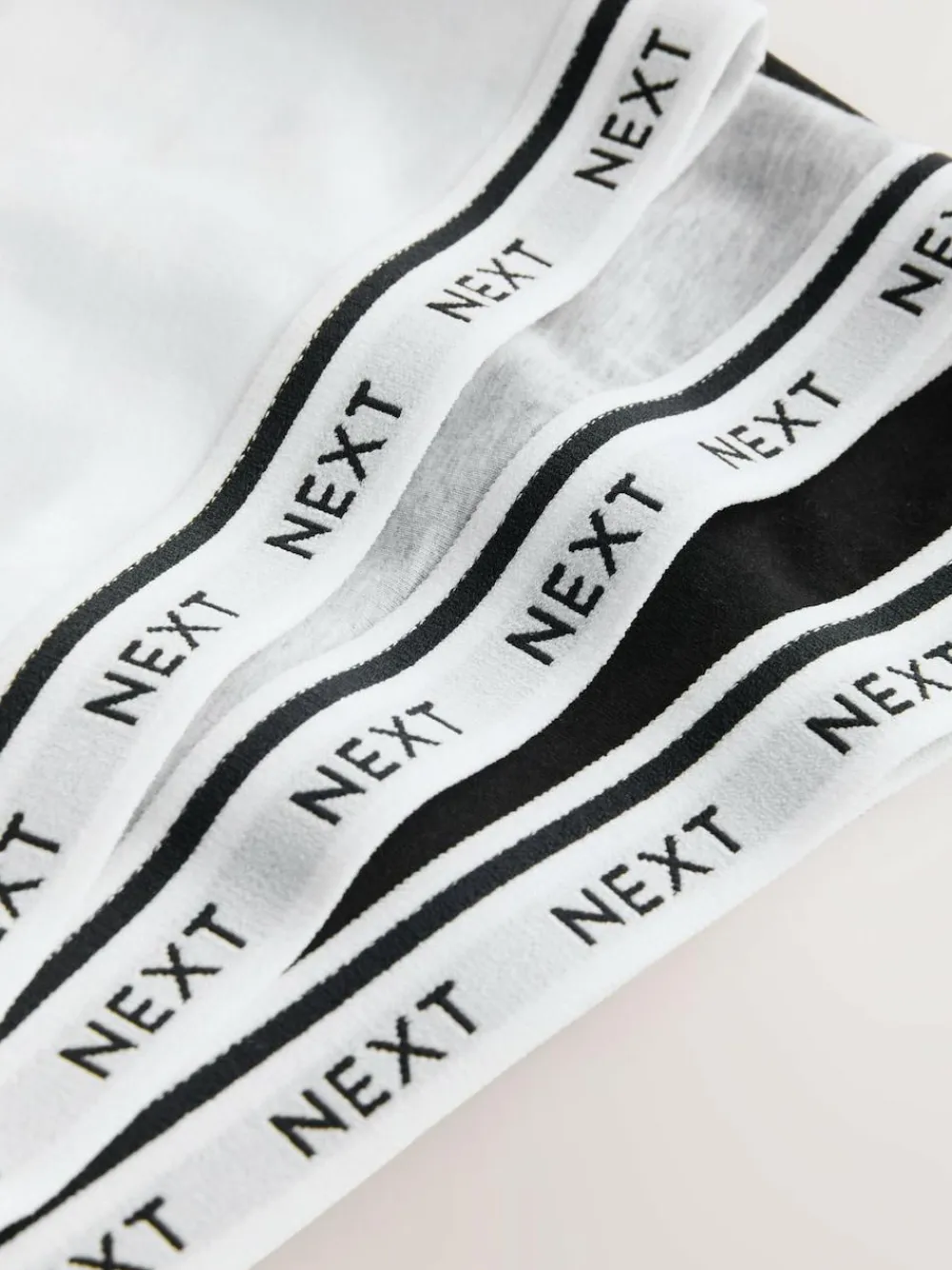 Next Black/Black/Grey/White Ultimate Comfort Cotton Logo Crop Bras 4 Pack^Women Bras