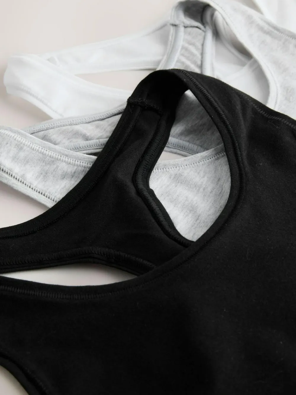 Next Black/Black/Grey/White Ultimate Comfort Cotton Logo Crop Bras 4 Pack^Women Bras