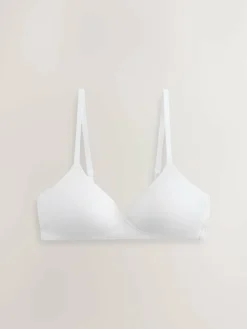 Clearance Next Black/Black/White/Praline Nude Pad Non Wire Cotton Bras 4 Pack