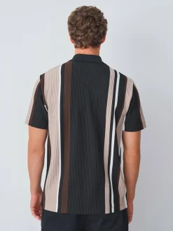 Next Vertical Stripe Quarter Zip Polo Shirt^ Tops & T-Shirts