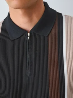 Next Vertical Stripe Quarter Zip Polo Shirt^ Tops & T-Shirts