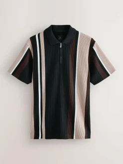 Next Vertical Stripe Quarter Zip Polo Shirt^ Tops & T-Shirts