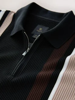Next Vertical Stripe Quarter Zip Polo Shirt^ Tops & T-Shirts