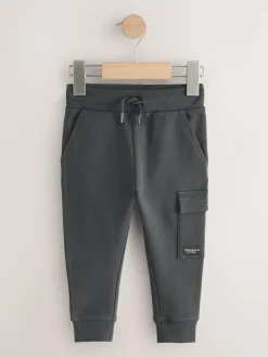Sale Next Skinny Fit Joggers 5 Pack (3mths-7yrs) Black/Charcoal Grey/ Stone/Khaki Green
