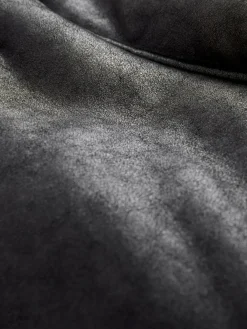 Discount Next Black/Chocolate Brown Faux Shearling Cropped Aviator Jacket