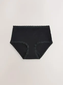 Next Midi Cotton Lace Knickers 4 Pack^Women Panties|All Lingerie