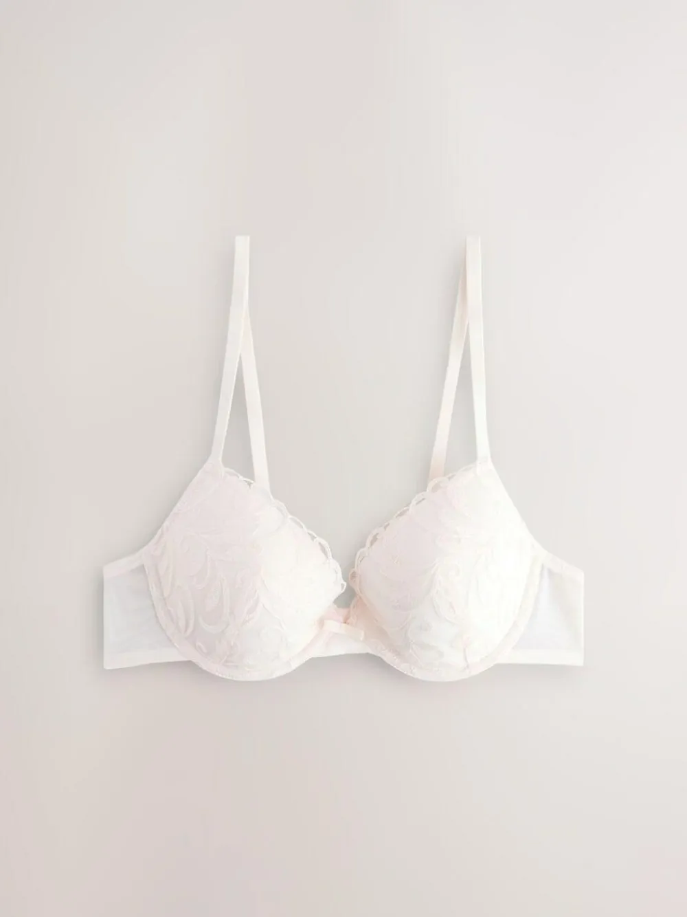 Next Black/Cream Pad Plunge Embroidered Bras 2 Pack^Women Bras