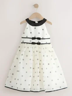 Discount Next Black/Cream Spot Sleeveless Occasion Dress (3-16yrs)