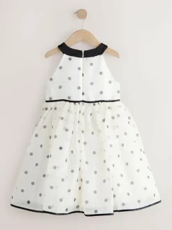 Discount Next Black/Cream Spot Sleeveless Occasion Dress (3-16yrs)