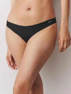 Next Black/Cream/Pink Thong Cotton Blend No VPL Knickers 7 Pack^Women Panties|All Lingerie