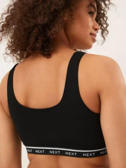 Clearance Next 3 Pack Ultimate Comfort Crop Tops Black/Cream/Praline Nude