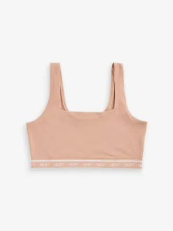 Clearance Next 3 Pack Ultimate Comfort Crop Tops Black/Cream/Praline Nude