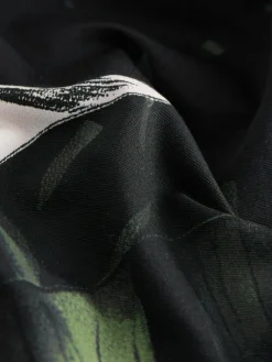 Sale Next Twist Scoop Tummy Control Swimsuit Black/Green Leaf