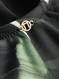 Sale Next Twist Scoop Tummy Control Swimsuit Black/Green Leaf