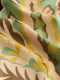 Next Black/Green Paisley Plunge Shaping Tummy Control Swimsuit^Women Swimwear