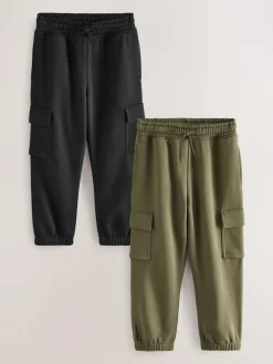 Next Regular Fit Cargo Joggers 2 Pack (3-16yrs)^BOY Joggers|Sweat Pants