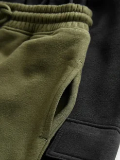 Next Slim Fit Cargo Joggers 2 Pack (3-16yrs) Black/Green