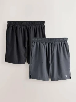 Next 7 Inch Active Gym Sports Shorts 2 Pack Black/Grey