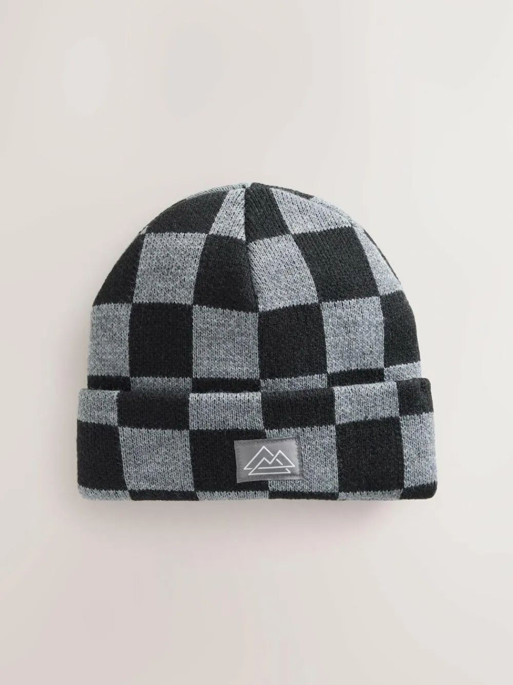 Online Next Beanie Hat (1-16yrs) Black/Grey Check