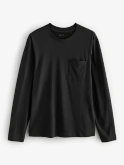 Next Black/Grey Long Sleeve Cuffed 100% Cotton Pyjamas^ Pyjamas|Nightwear