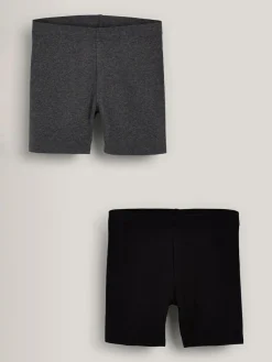 New Next Black/Grey Marl 2 Pack Cycle Shorts (3-16yrs)