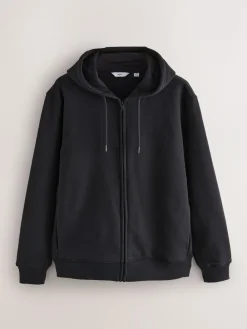 Best Next Black/Grey Marl Cotton Rich Heavyweight Jersey Full Zip Hoodies 2 Pack