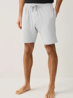 Best Next Short Sleeve Jersey Pyjamas Set Black/Grey Marl