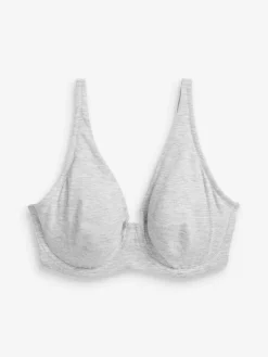 Discount Next Non Pad Full Cup DD+ Cotton Blend Ultimate Comfort Bras 3 Pack Black/Grey Marl/White