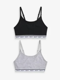 Sale Next Maternity Nursing Crop Ultimate Comfort Tops 2 Pack Black/Grey