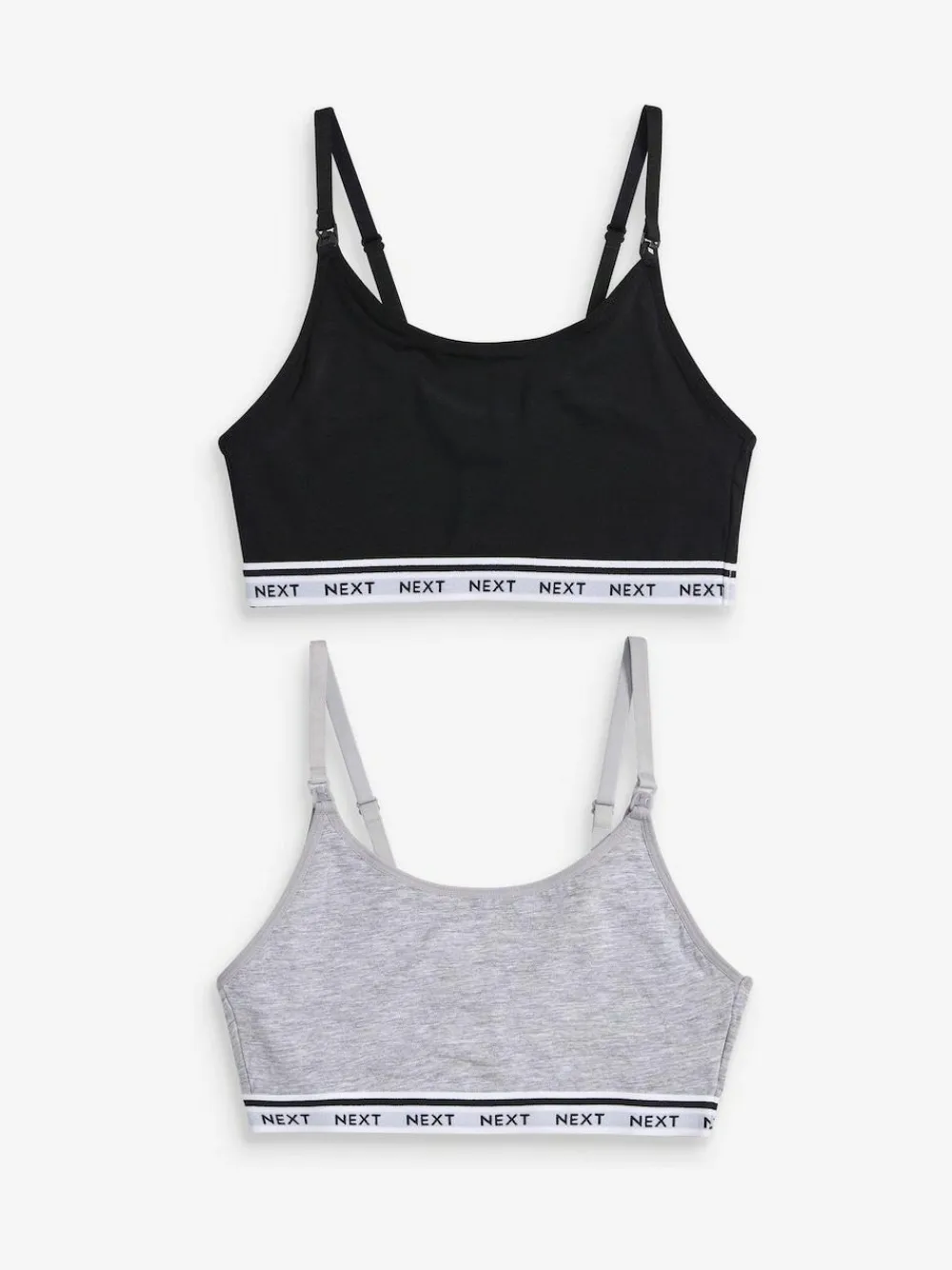 Sale Next Maternity Nursing Crop Ultimate Comfort Tops 2 Pack Black/Grey