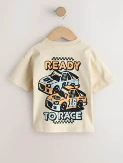 Next Black/Grey Race Car Short Sleeve Graphic T-Shirts 3 Pack (3mths-7yrs)^BOY Tops|T-Shirts