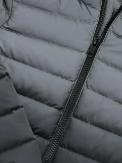 Online Next Black/Grey Reflective Quilted Midweight Hooded Jacket (3-16yrs)