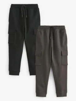 Discount Next Slim Fit Cargo Joggers 2 Pack (3-16yrs) Black/Grey