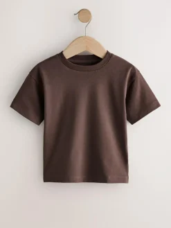 Best Next Black/Grey/Brown/Stone/White Short Sleeve T-Shirts 5 Pack (3mths-7yrs)