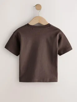 Best Next Black/Grey/Brown/Stone/White Short Sleeve T-Shirts 5 Pack (3mths-7yrs)