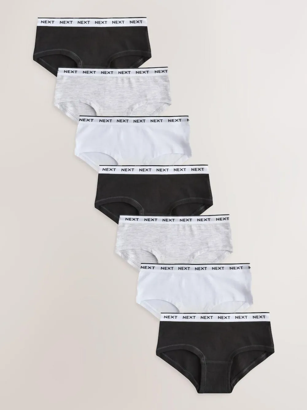 Hot Next Hipsters 7 Pack (2-16yrs) Black/Grey/White
