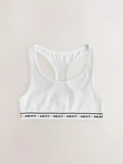 Hot Next Racer Back Crop Tops 3 Pack (5-16yrs) Black/Grey/White