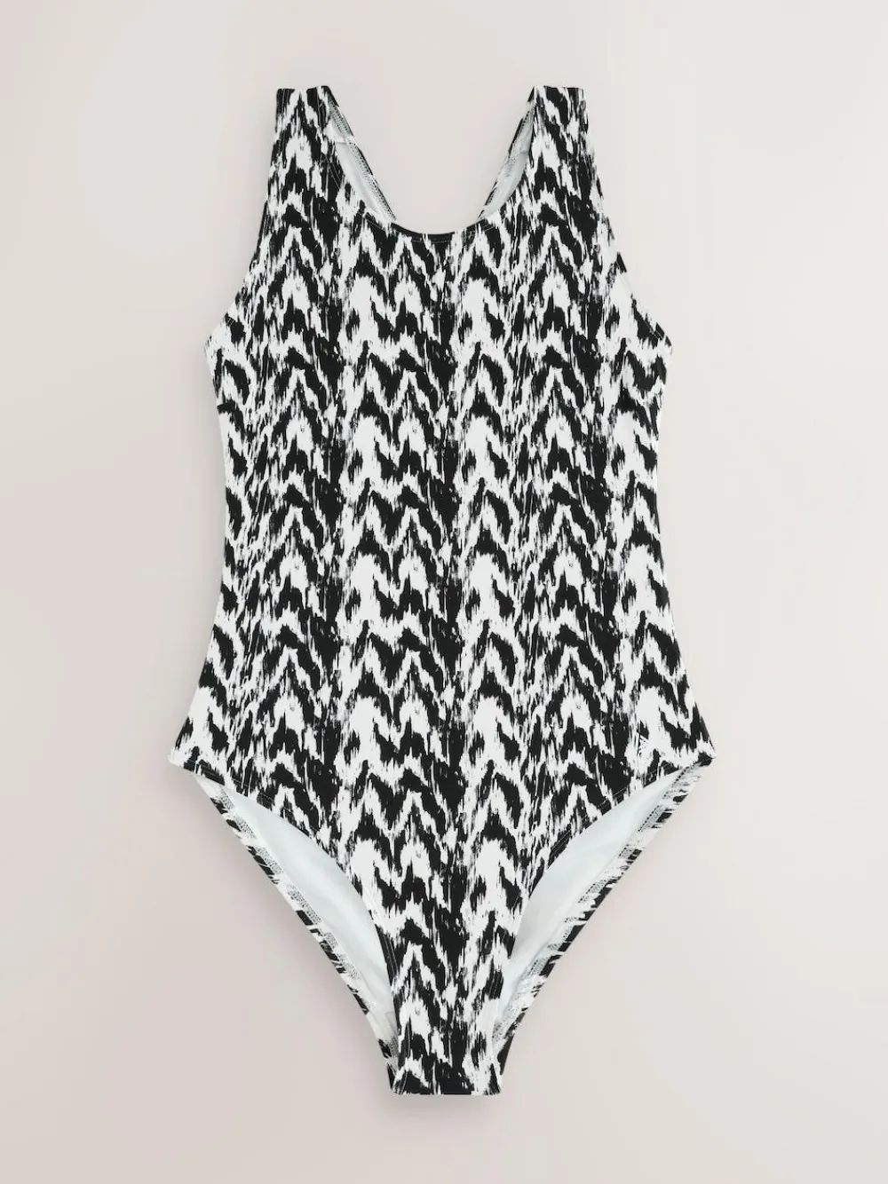 Next Black/Monochrome Ikat High Neck Swimsuit 2 Pack