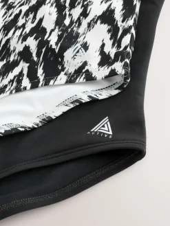 Next Black/Monochrome Ikat High Neck Swimsuit 2 Pack