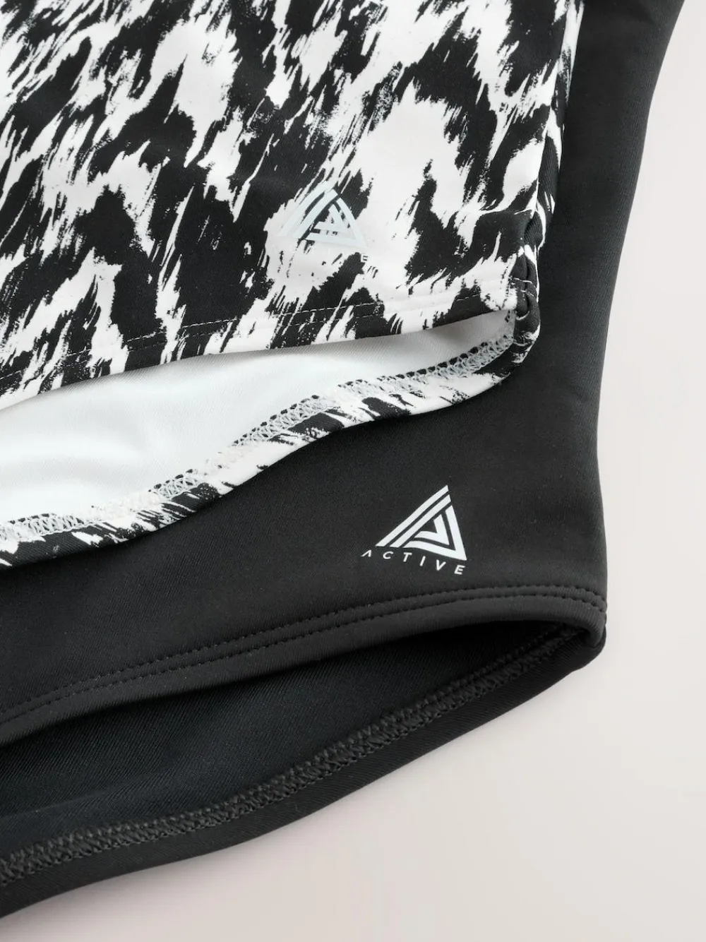 Next Black/Monochrome Ikat High Neck Swimsuit 2 Pack