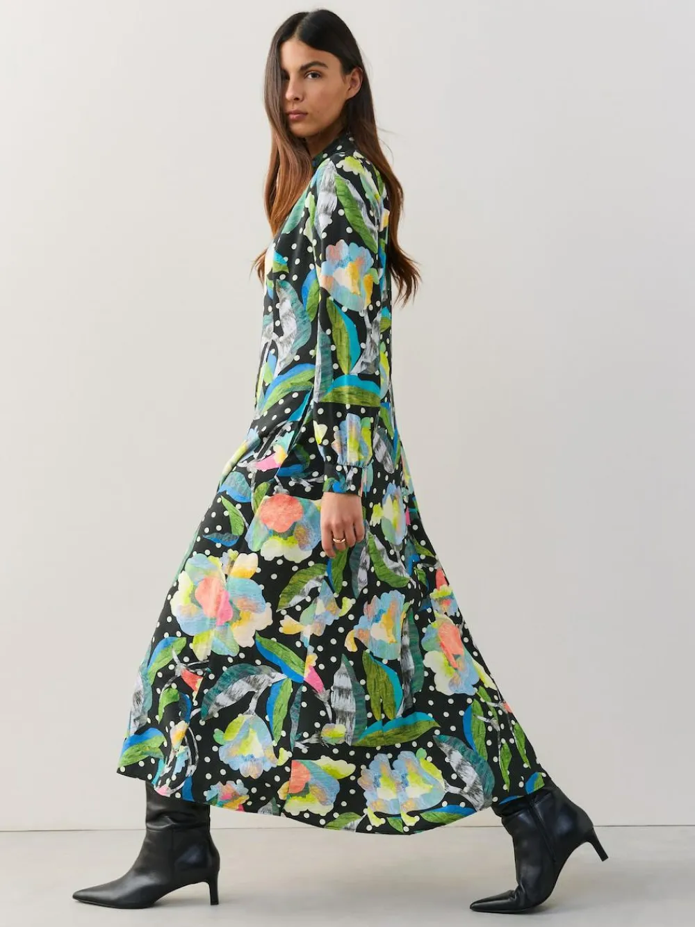 Next Long Sleeve Midi Shirt Dress^Women Midi Dresses