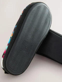 Next Black/Multi Football Slipper Mules^BOY Nightwear