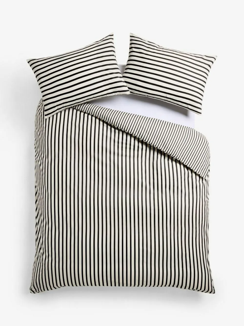 Next Black/Natural Slim Stripe Duvet Cover and Pillowcase Set^ Bedsets & Duvet Covers