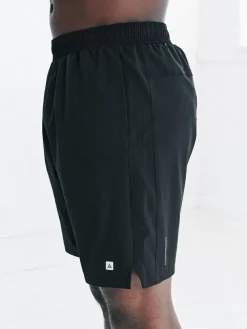 Next Black/Navy Blue 9 Inch Active Gym Sports Shorts 2 Pack