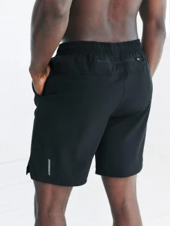 Next Black/Navy Blue 9 Inch Active Gym Sports Shorts 2 Pack