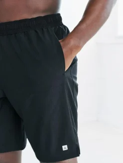 Next Black/Navy Blue 9 Inch Active Gym Sports Shorts 2 Pack